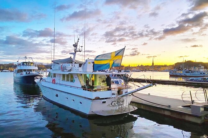 Exclusive Yacht Tour of Stockholm: sunset, dinner, lunch, cruise - Grand Hotel, Freesia Palette vibes, and the promise of a perfect promenade view